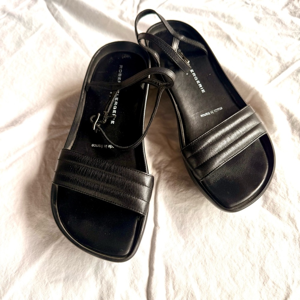 Robert Clergerie Black Leather Sandals.  Sz. 36. $30